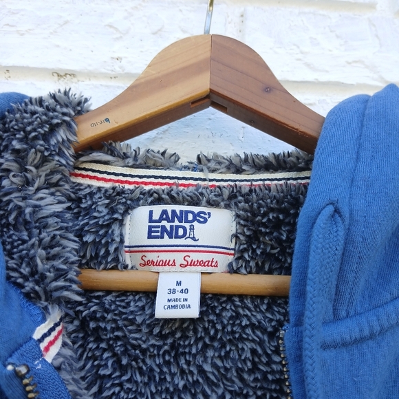Lands' End Serious Sweats Fleece Lined Hoodie Full Zip - Picture 2 of 6